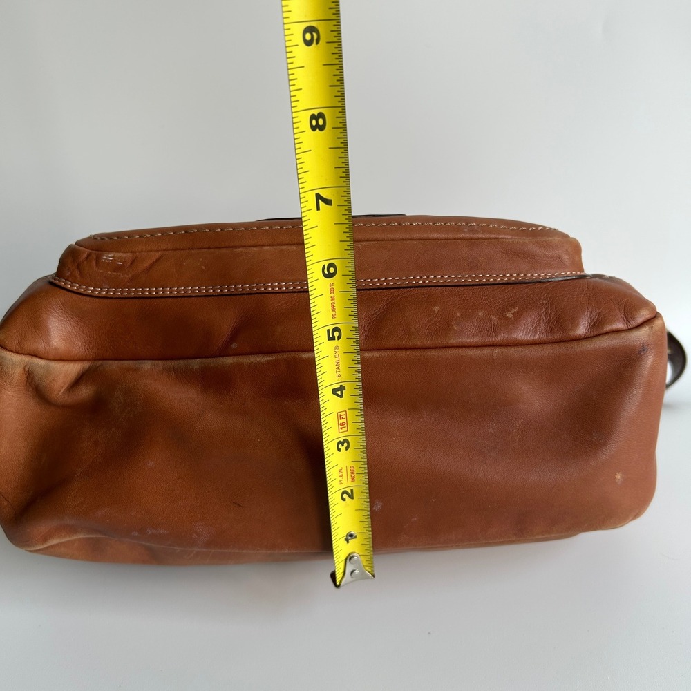 Coach Brown Leather Shoulder Bag with Brass Hardware - Picture 16 of 16